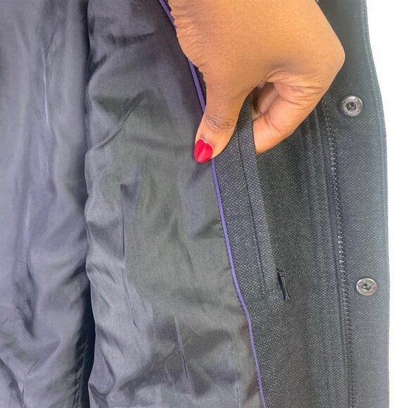 MEXX men coat in dark grey mid length long sleeve front zipper size 44 - Picture 15 of 16